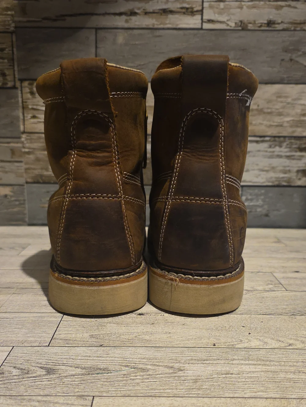 Chippewa Brown Leather Moc Toe Work Boots